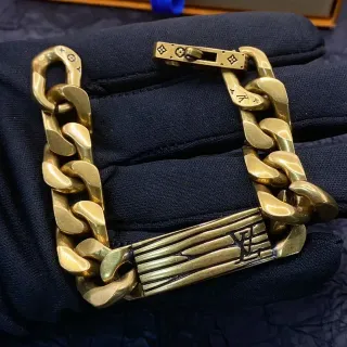Louis Vuitton Iconic Chain Gold-Tone Curb-Link Bracelet