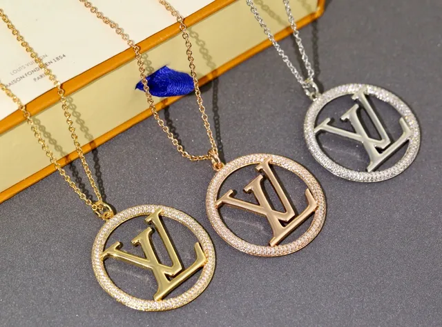 Louis Vuitton Iconic Monogram Pendant Gold and Silver Tone Necklaces 6