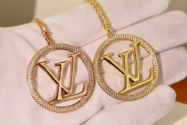 Louis Vuitton Iconic Monogram Pendant Gold and Silver Tone Necklaces 8