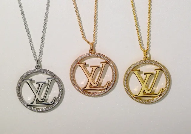 Louis Vuitton Iconic Monogram Pendant Gold and Silver Tone Necklaces 9