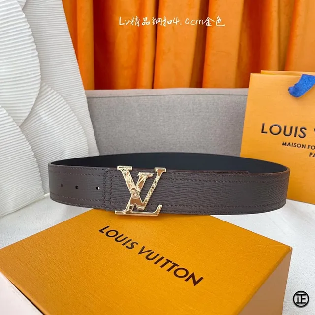 Louis Vuitton Initiales Black Silver Textured Leather Belt 2