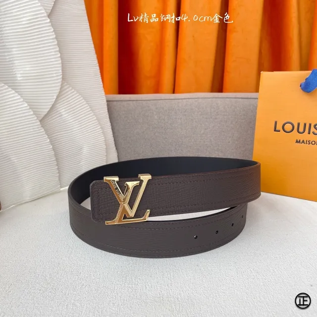 Louis Vuitton Initiales Black Silver Textured Leather Belt 7