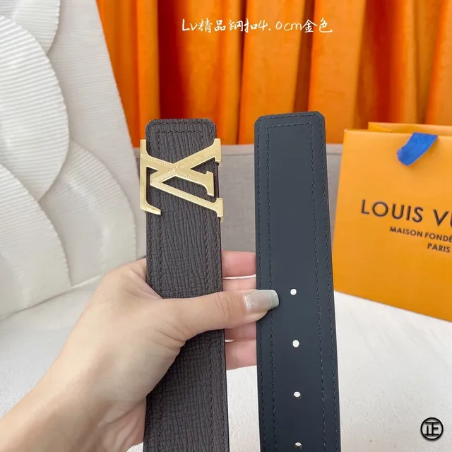 Louis Vuitton Initiales Black Silver Textured Leather Belt 9
