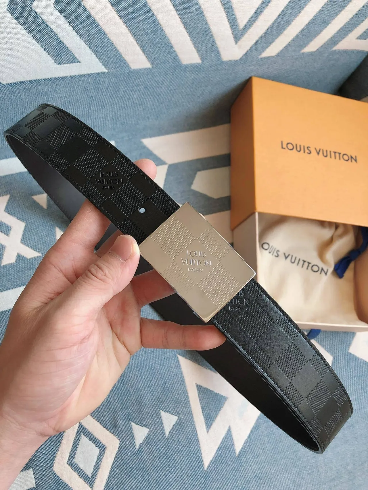 Louis Vuitton Inventeur Damier Graphite Leather Belt 2
