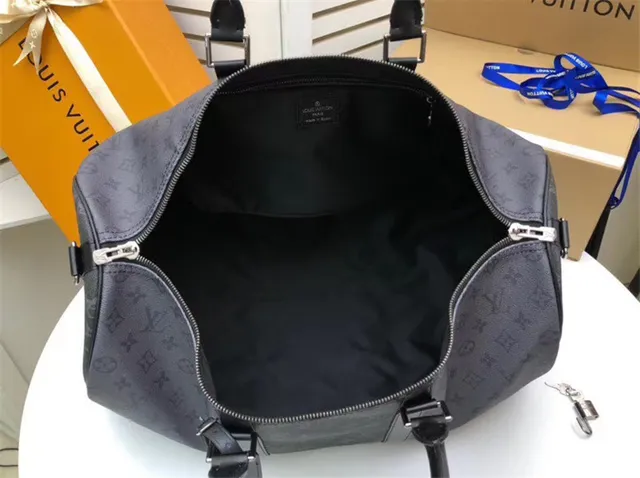 Louis Vuitton Keepall Bandoulière Gray Monogram Duffle Bag 3