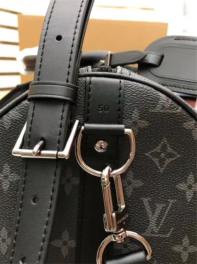 Louis Vuitton Keepall Bandoulière Gray Monogram Duffle Bag 4