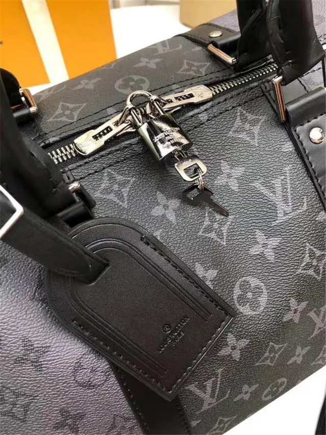 Louis Vuitton Keepall Bandoulière Gray Monogram Duffle Bag 6