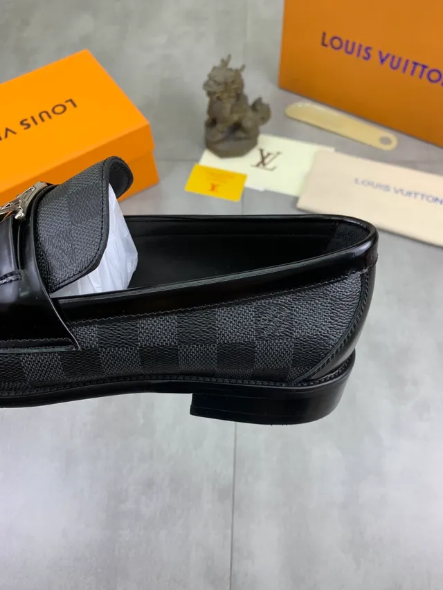 Louis Vuitton Loafer Black Damier Check Leather Loafer 3
