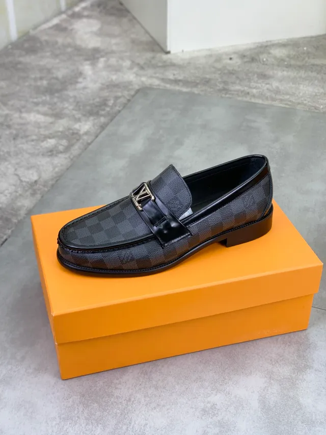 Louis Vuitton Loafer Black Damier Check Leather Loafer 4