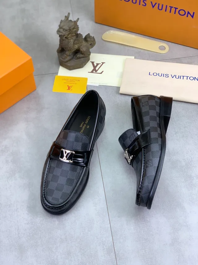 Louis Vuitton Loafer Black Damier Check Leather Loafer 5