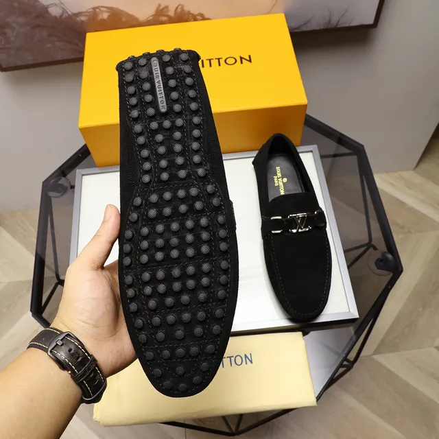 Louis Vuitton Loafer Black Textured Canvas LV Buckle Strap Loafers 2