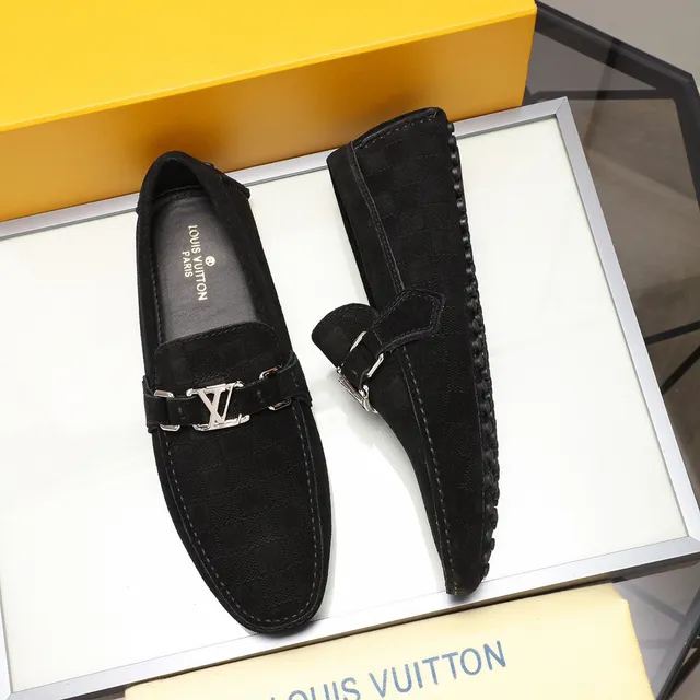 Louis Vuitton Loafer Black Textured Canvas LV Buckle Strap Loafers 9