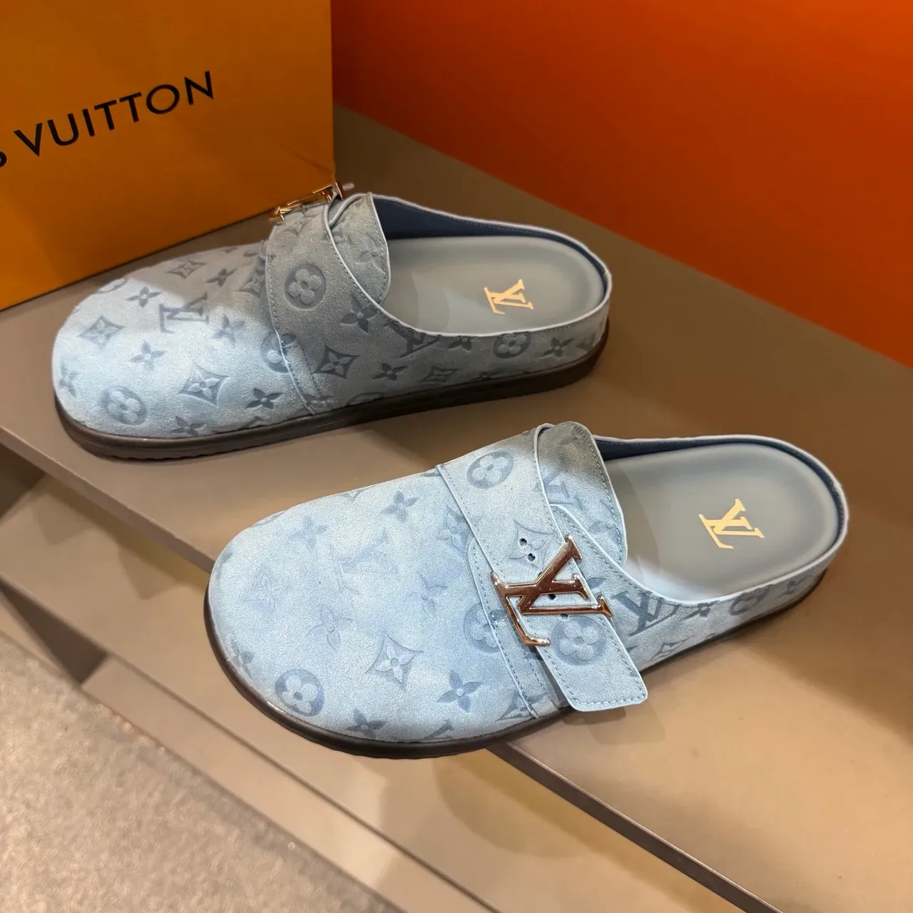 Louis Vuitton Loafer Brown Beige Monogrammed Buckle-Strap Loafer 9