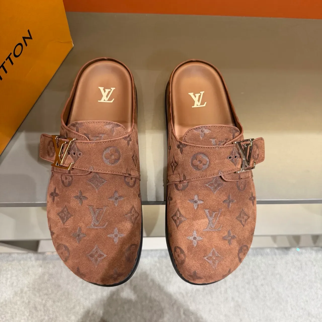 Louis Vuitton Loafer Brown Beige Monogrammed Buckle-Strap Loafer 12