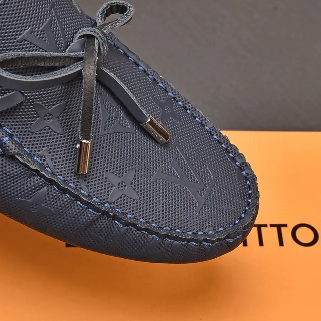Louis Vuitton mocassins Navy Beige Monogrammed Canvas Moccasin-Stitched Vamp mocassins 7