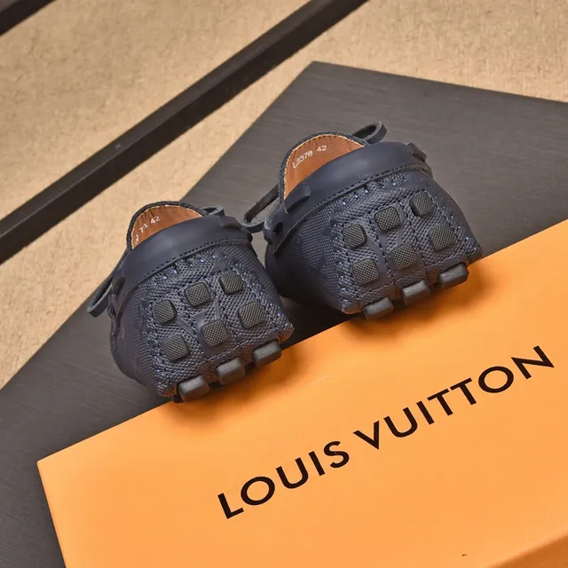 Louis Vuitton mocassins Navy Beige Monogrammed Canvas Moccasin-Stitched Vamp mocassins 9