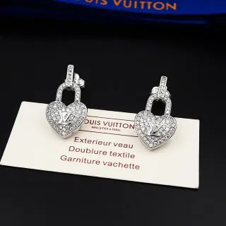 Louis Vuitton Lockit Heart Padlock Pavé Crystal Earrings