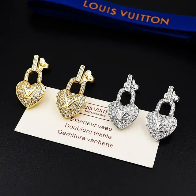 Louis Vuitton Lockit Heart Padlock Pavé Crystal Earrings 2