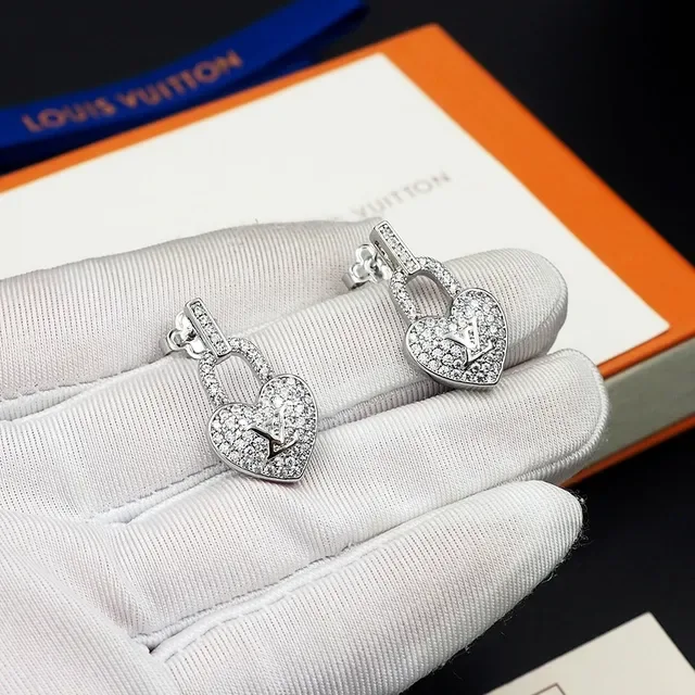 Louis Vuitton Lockit Heart Padlock Pavé Crystal Earrings 3