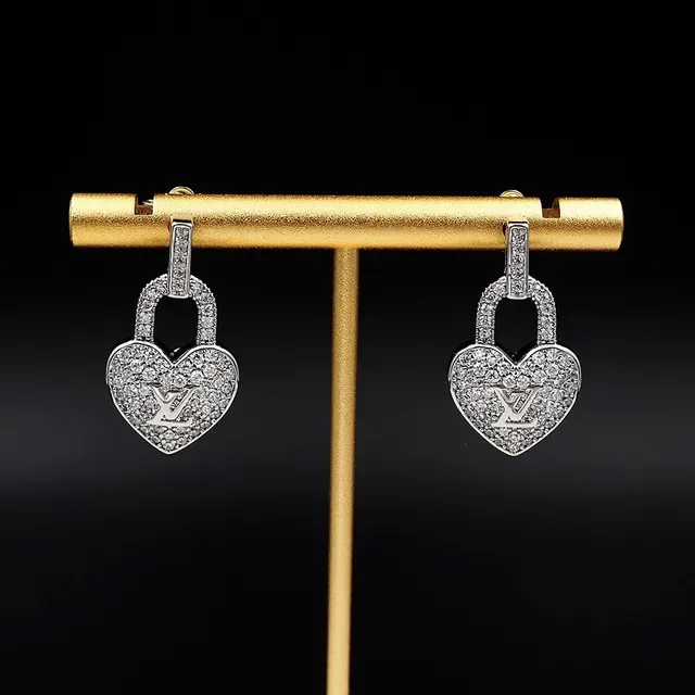 Louis Vuitton Lockit Heart Padlock Pavé Crystal Earrings 7