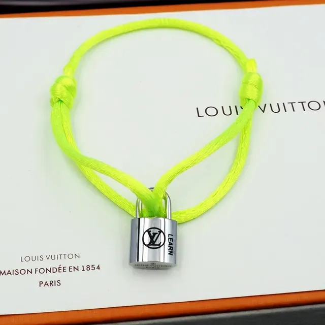 Louis Vuitton Lockit Neon Yellow Cord Bracelet 4