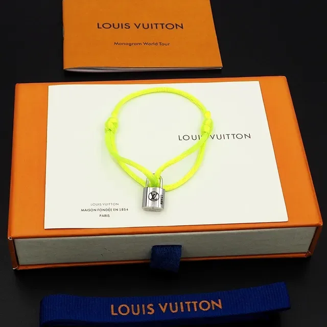 Louis Vuitton Lockit Neon Yellow Cord Bracelet 6