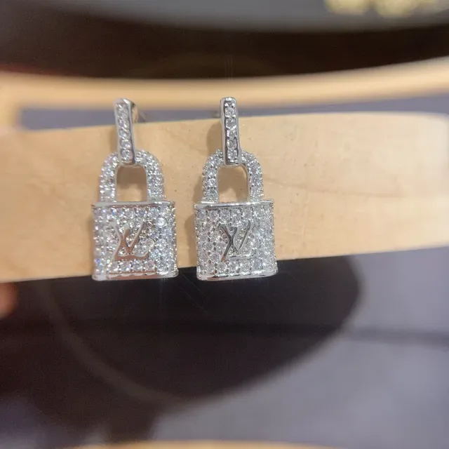 Louis Vuitton Lockit Pavé Crystal Monogram Lock Earrings 4