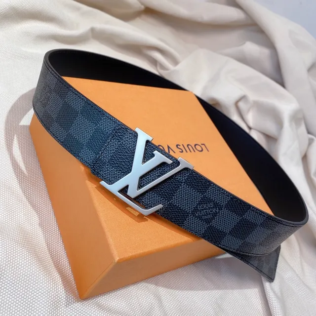Louis Vuitton LV Belt Damier Graphite Leather Belt 6