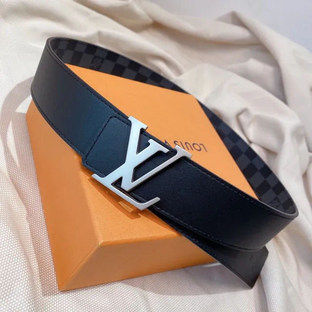 Louis Vuitton LV Belt Damier Graphite Leather Belt 8