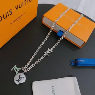 Louis Vuitton LV Chain Silver Multi-Charm Necklace
