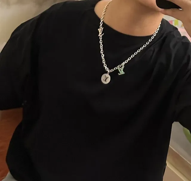 Louis Vuitton LV Chain Silver Multi-Charm Necklace 7