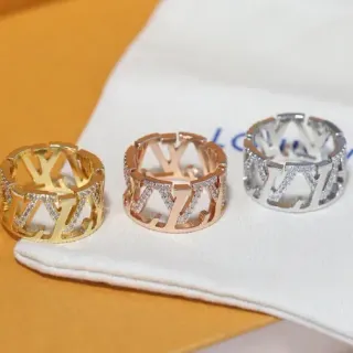 Louis Vuitton LV Circle Ring Gold Rose Gold Silver Pavé Crystal Rings