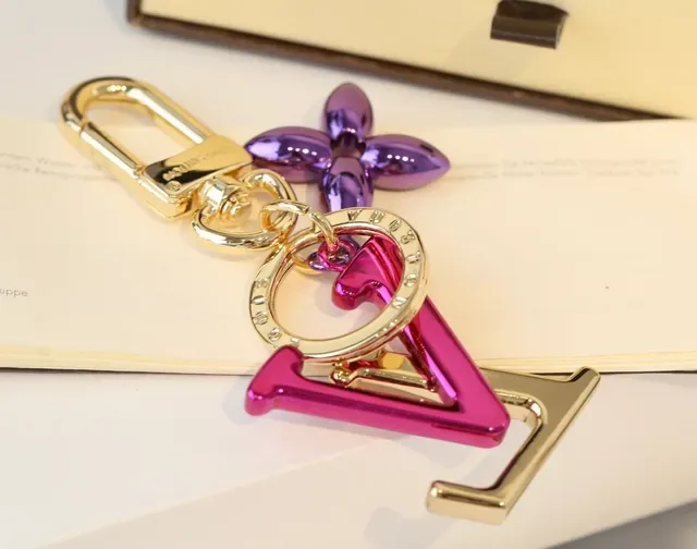 Louis Vuitton LV Flower Gold Purple Metallic Enamel Jewelry 2