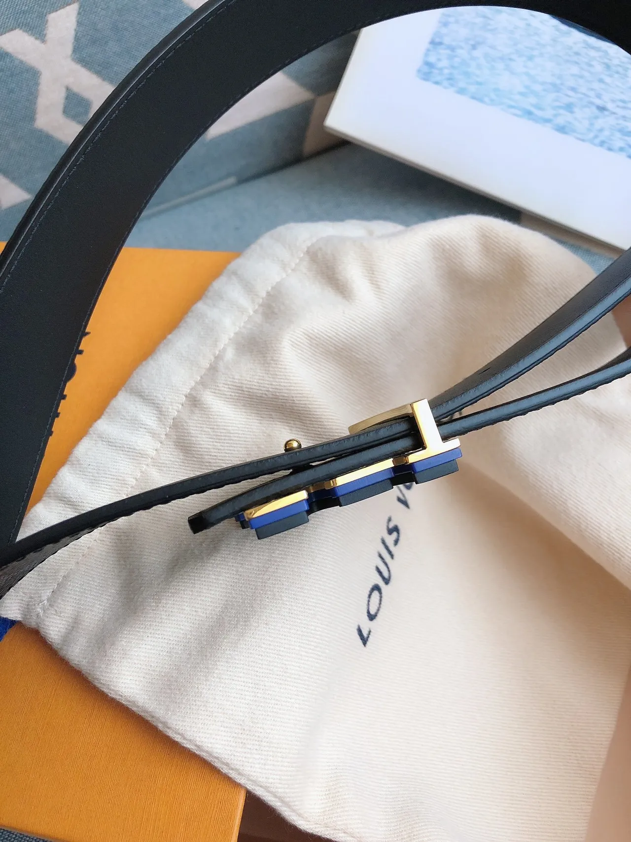 Louis Vuitton LV Initiales Damier Graphite Leather Belt 4