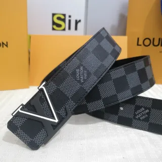 Louis Vuitton LV Initiales Damier Graphite চামড়ার বেল্ট