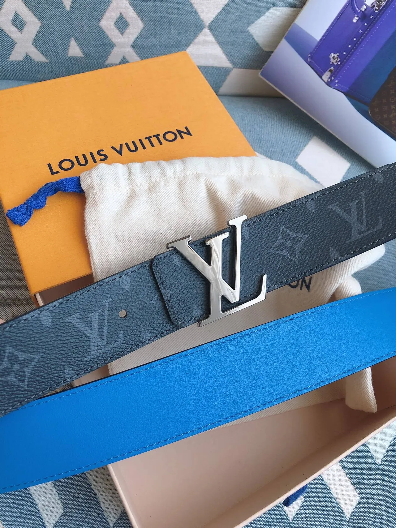 Louis Vuitton LV Initiales Reversible Monogram Leather Belt 4