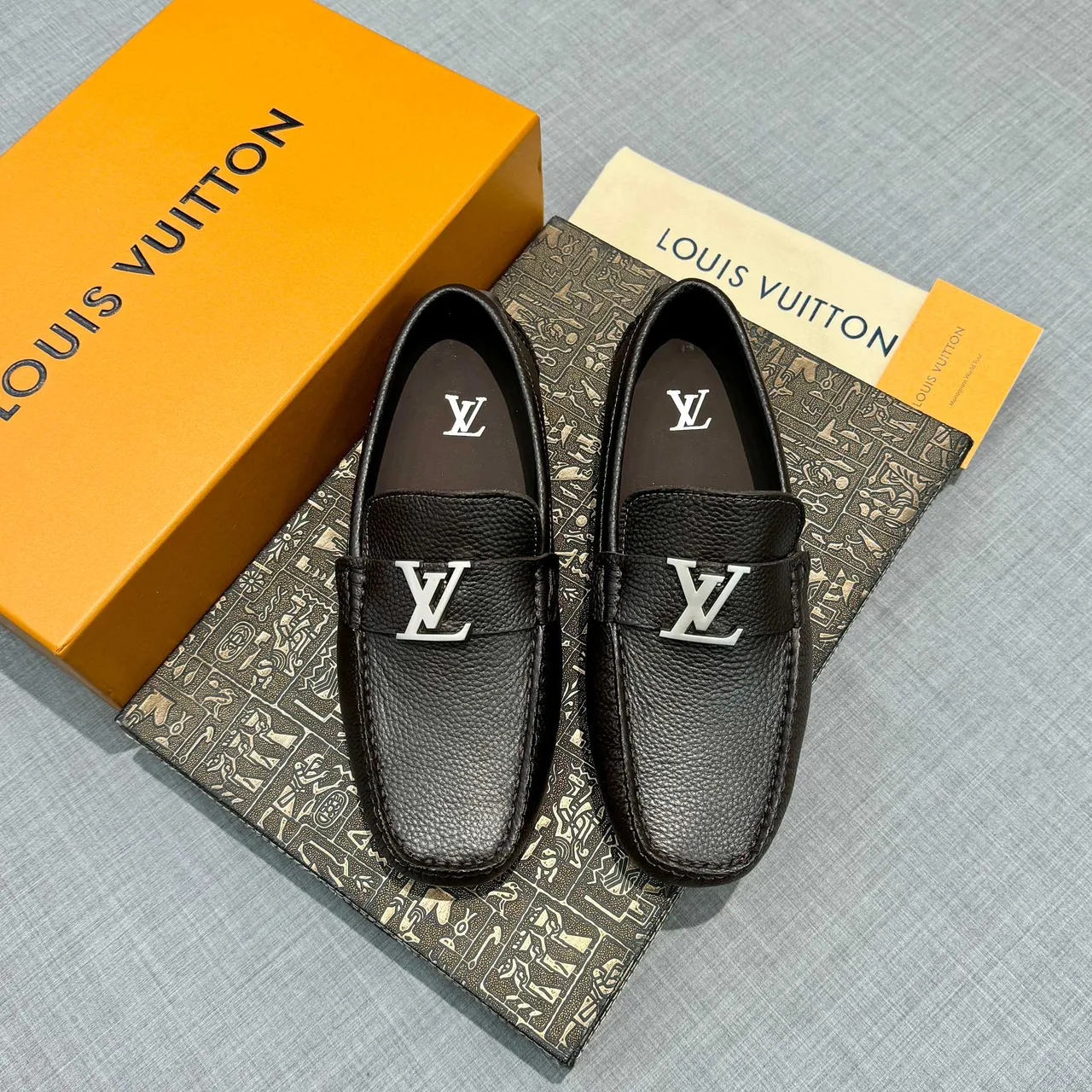 Louis Vuitton LV Loafer Brown Pebbled Leather Loafers 5