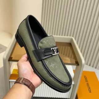 Louis Vuitton LV Loafer Olive Green Monogram Canvas Loafers