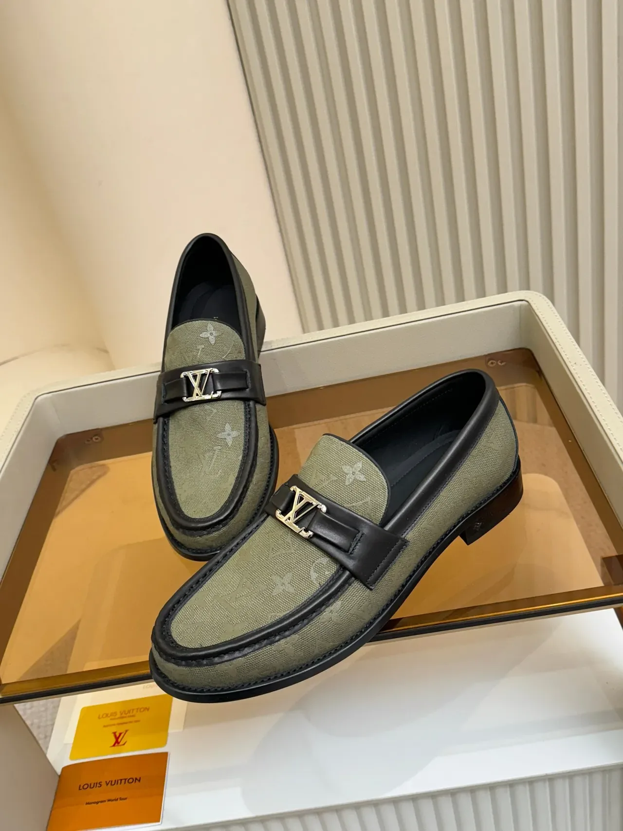 Louis Vuitton LV Loafer Olive Green Monogram Canvas Loafers 4
