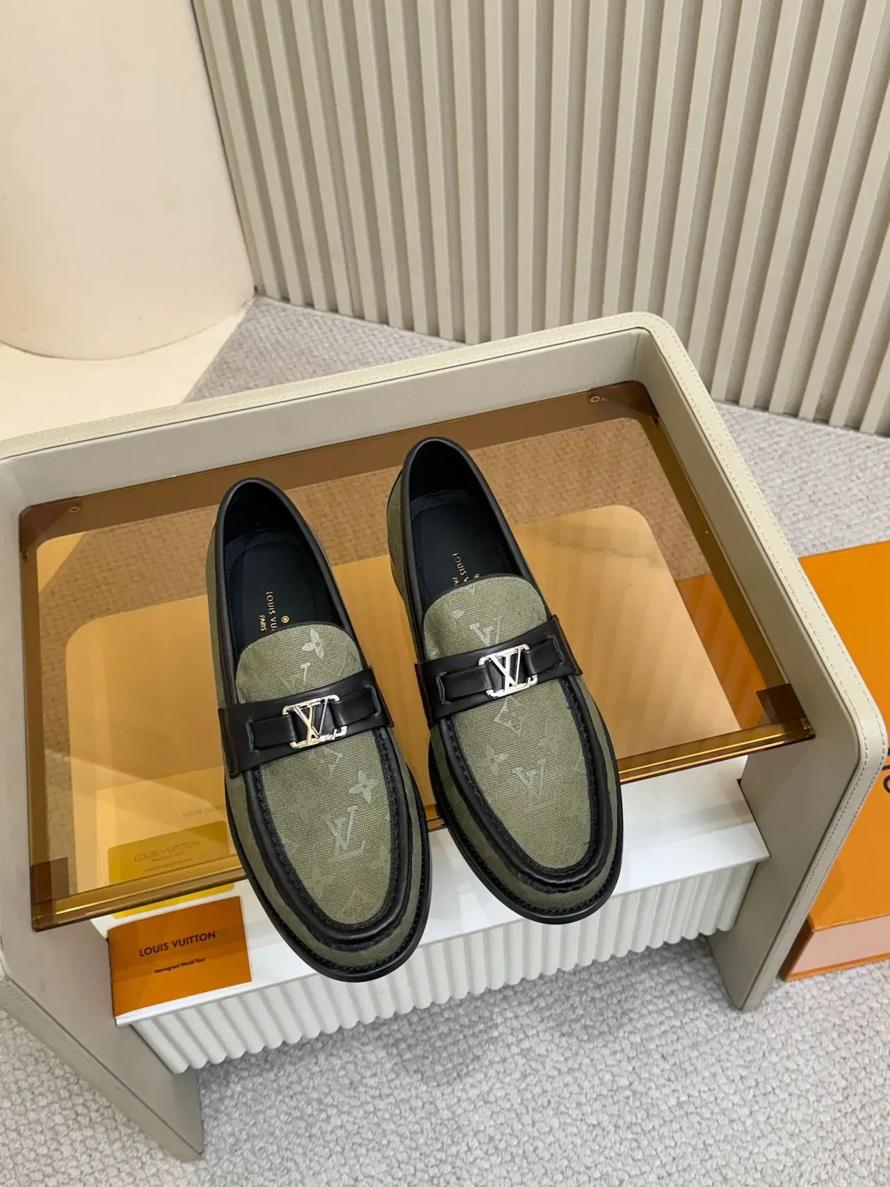 Louis Vuitton LV Loafer Olive Green Monogram Canvas Loafers 5