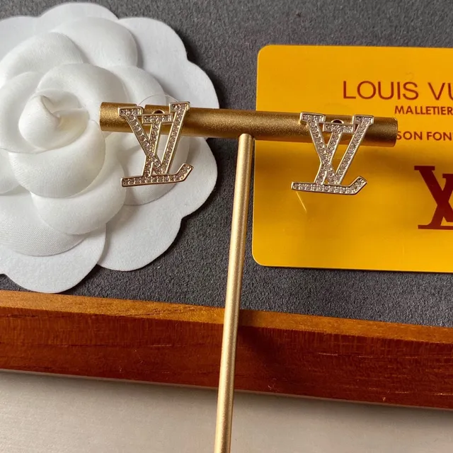 Louis Vuitton LV Monogram Pavé Crystal Stud Earrings 9