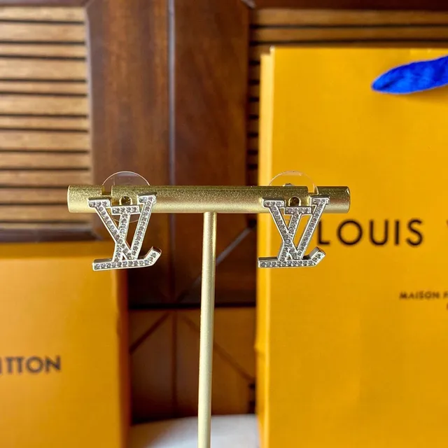 Louis Vuitton LV Monogram Pavé Crystal Stud Earrings 7