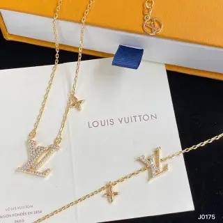 Louis Vuitton LV Monogram Star Gold Transparent Chain Pavé Crystal Necklace