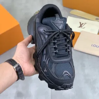 لويس فيتون LV Trail أحذية سميكة أسود رمادي سول شبكي علوة