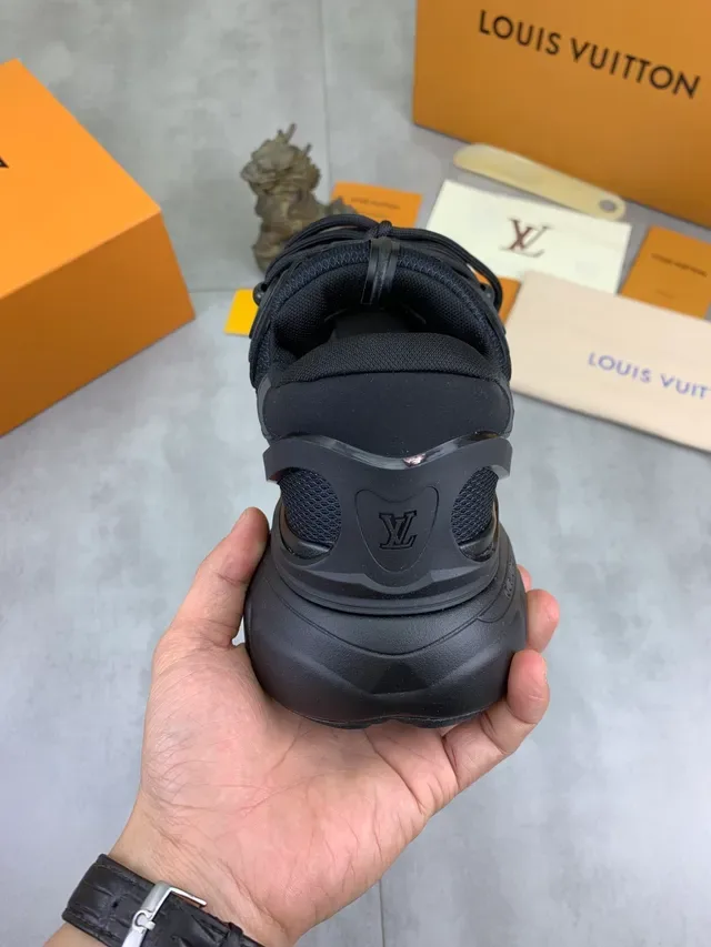 Louis Vuitton LV Trail Black Gray Sole Mesh Upper Chunky Sneakers 3