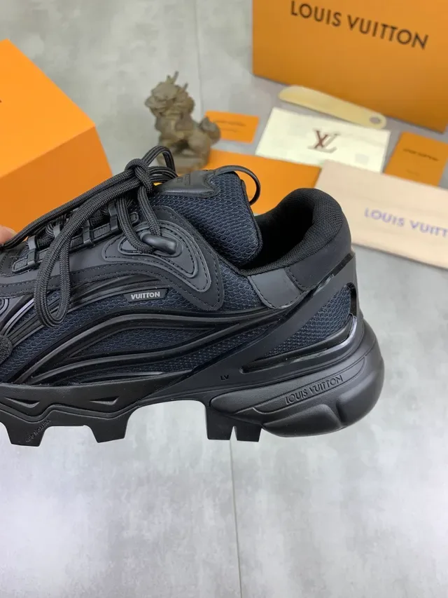Louis Vuitton LV Trail Black Gray Sole Mesh Upper Chunky Sneakers 4