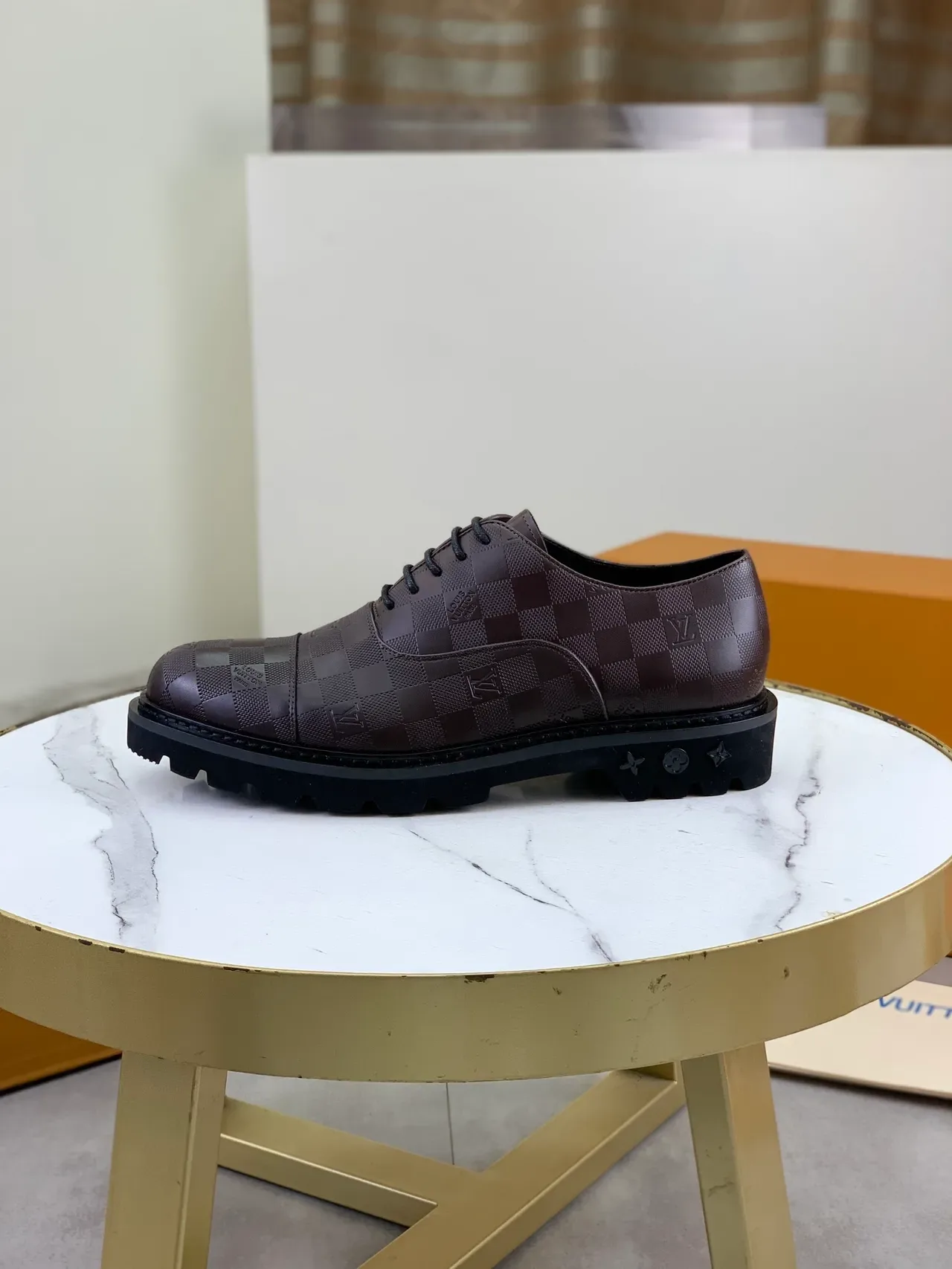 Louis Vuitton LV Trail Marron Damier Cap-Toe Oxford Shoes 5