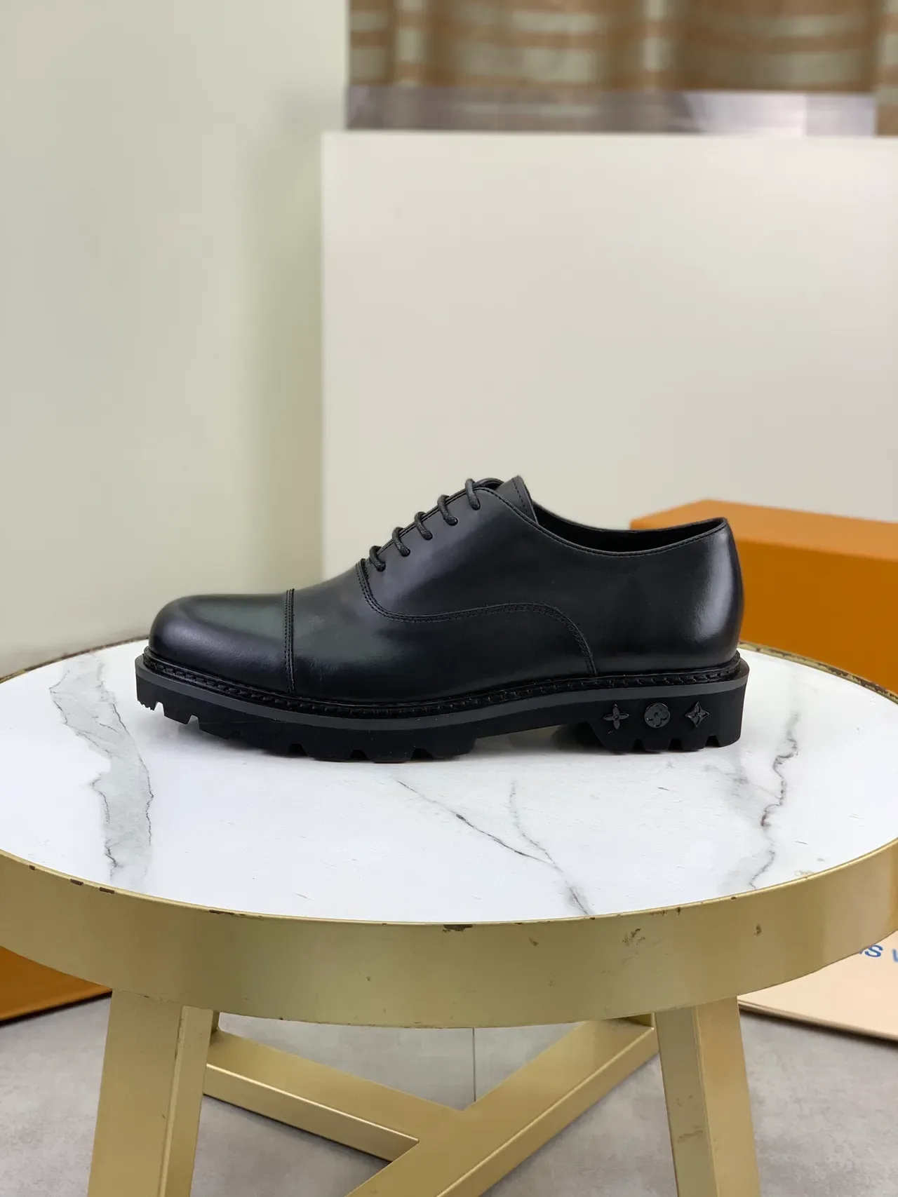 Louis Vuitton LV Trail Cap-Toe أحذية أوكسفورد جلد أسود 5
