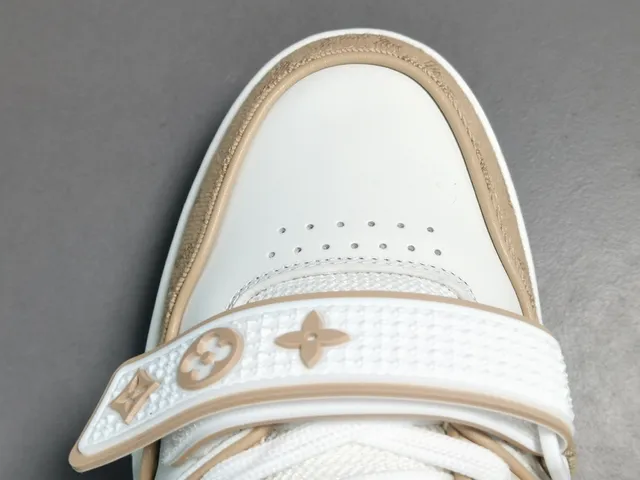 Louis Vuitton LV Trainer Beige White Monogram Canvas Dual-Strap Closure Lifestyle Sneakers 4