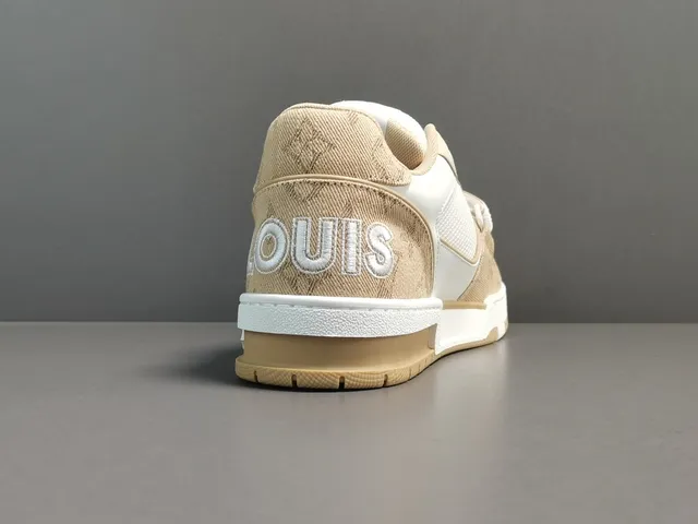 Louis Vuitton LV Trainer Beige White Monogram Canvas Dual-Strap Closure Lifestyle Sneakers 12